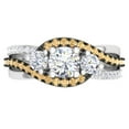 thumbnail image 2 of Dazzlingrock Collection 1.50 Carat (Ctw) 14K Champagne & White Diamond 3 Stone Engagement Ring 1 1/2 CT, White Gold, Size 8, 2 of 4