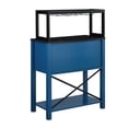 thumbnail image 2 of FESTIVO 32 in. Blue Wood Buffet Bar Cabinet with Wine Rack with Marbling Pattern Countertop, 2 of 5