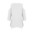 thumbnail image 5 of Kagetolytai Womens Tops 3/4 Sleeve Shirts for Women Solid Color Irregular Hem Open Shoulder T-Shirt for Spring/Summer Casual Basic Tops Pullover Blouse Top Womens Summer Tops, 5 of 6