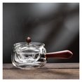 thumbnail image 1 of Tetera de vidrio de borosilicato con mango de madera, mango lateral giratorio, tetera de Kung Fu con filtro, 1 of 7