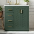 thumbnail image 3 of Euroco 36'' Bathroom Vanity with Ceramic Sink Combo, Solid Wood Frame Bathroom Storage Cabinet, Freestanding Vanity Set with 3 Drawers& Soft Closing Doors, 3 of 9