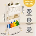 thumbnail image 4 of Pinksheep Slim Rolling Storage Cart, 4Tier Bathroom Organizer Utility Carts Shelving Unit with Wheels for Kitchen, White, 4 of 6
