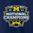 thumbnail image 4 of Men's Fanatics Branded Navy Michigan Wolverines College Football Playoff 2023 National Champions Logo T-Shirt, 4 of 4