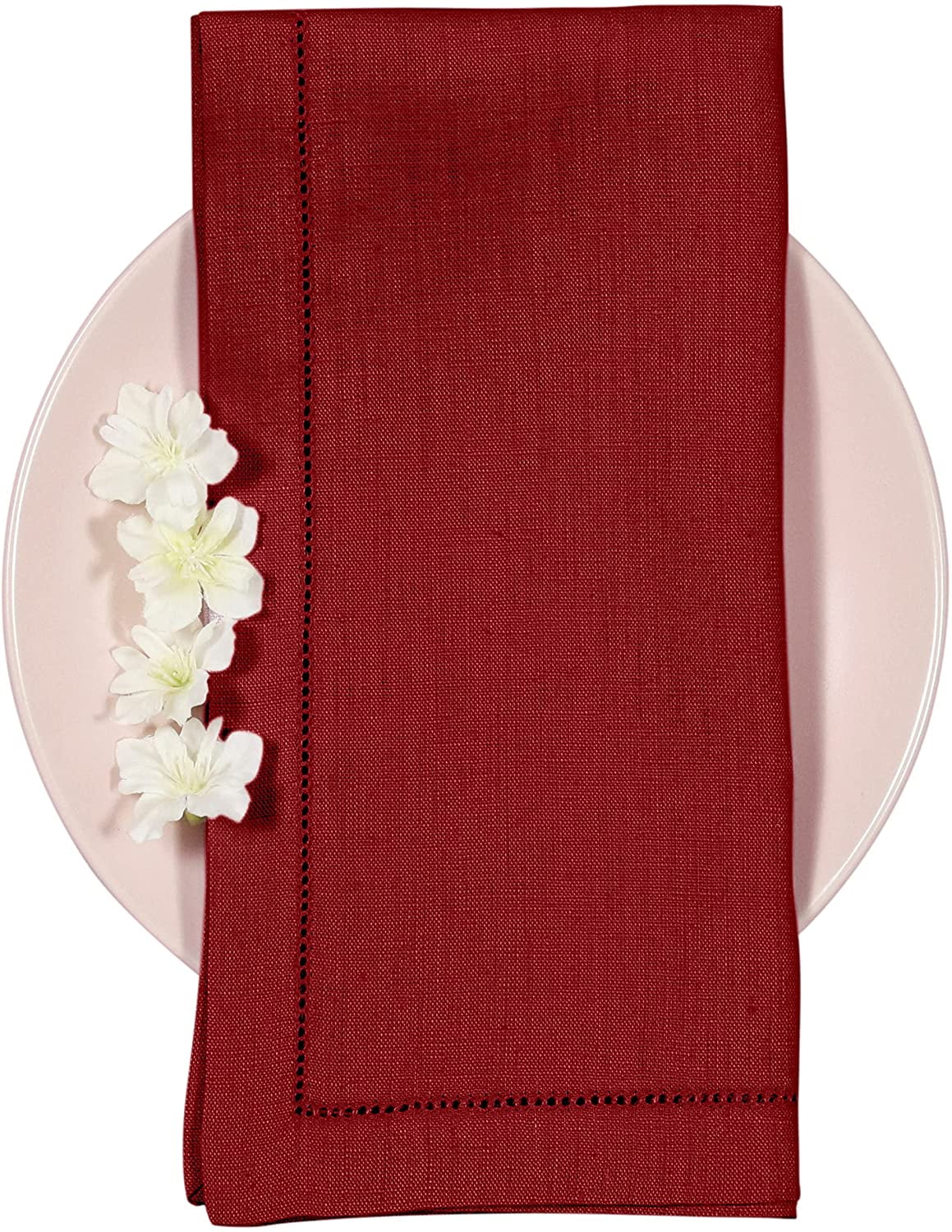 Home & Living SET of 3 or 6 Red Linen Napkins Linen 100 percent Flax