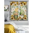 thumbnail image 3 of Sunflower Gnomes Sheer Curtains 72 Inch Length 2 Panels for Living Room, Spring Farmhouse Vintage Daisy Floral Leaf Voile Kitchen Curtain Set, Luxury Privacy Drapes Window Treatment for Bedroom, 3 of 7