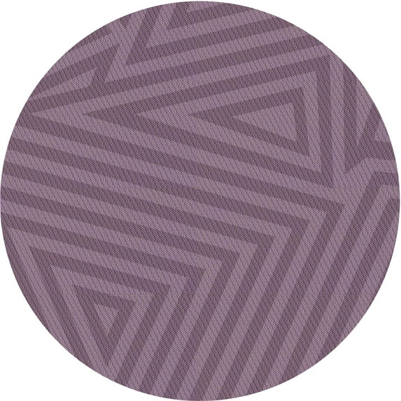 Ahgly Company Indoor Round Patterned Dull Purple Area Rugs, 7' Round