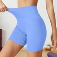 thumbnail image 2 of Tsesme High Waisted Yoga Shorts for Women Elastic Slim Fits Butt Lifting Shorts Legging Comfy Seamless Sport Shorts ,Light Blue,S, 2 of 8