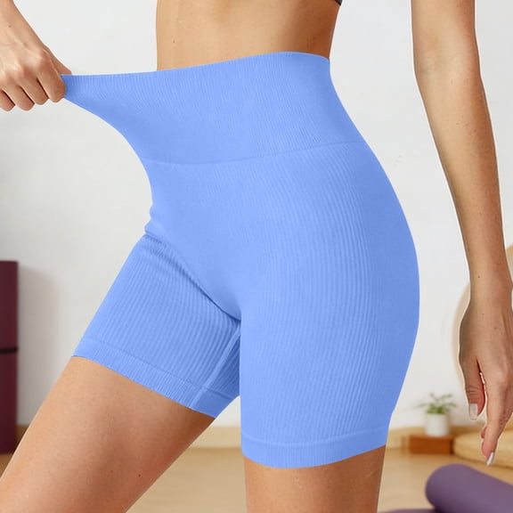 Mifsaly High Waist Ribbed Biker Shorts Women Seamless Stretchy Workout Yoga Shorts Quick-Dry Everyday Athletic Gym Outfits 2026 S