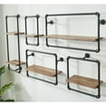 thumbnail image 6 of Furniture of America Peale Metal and Wood Wall Shelf A, Sand Black, 6 of 8