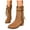 Coffee, variant on Pointed Toe Suede Cowboy Boots for Women Comfortable Slip On Tassel Boho Mid Calf Western Cowgirl Booties