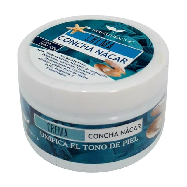 Crema Facial SHANATURALS Concha Nácar blanqueadora Exfoliante aclaradora