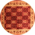 thumbnail image 1 of Ahgly Company Indoor Round Oriental Orange Traditional Area Rugs, 5' Round, 1 of 4