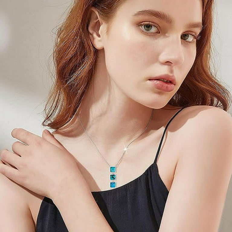 SOULMEET New Year Gift Turquoise Necklaces for Women 925 Sterling