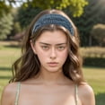 thumbnail image 2 of Unique Bargains 1 Pc Headband Wide Lace Hairband for Women Blue, 2 of 5