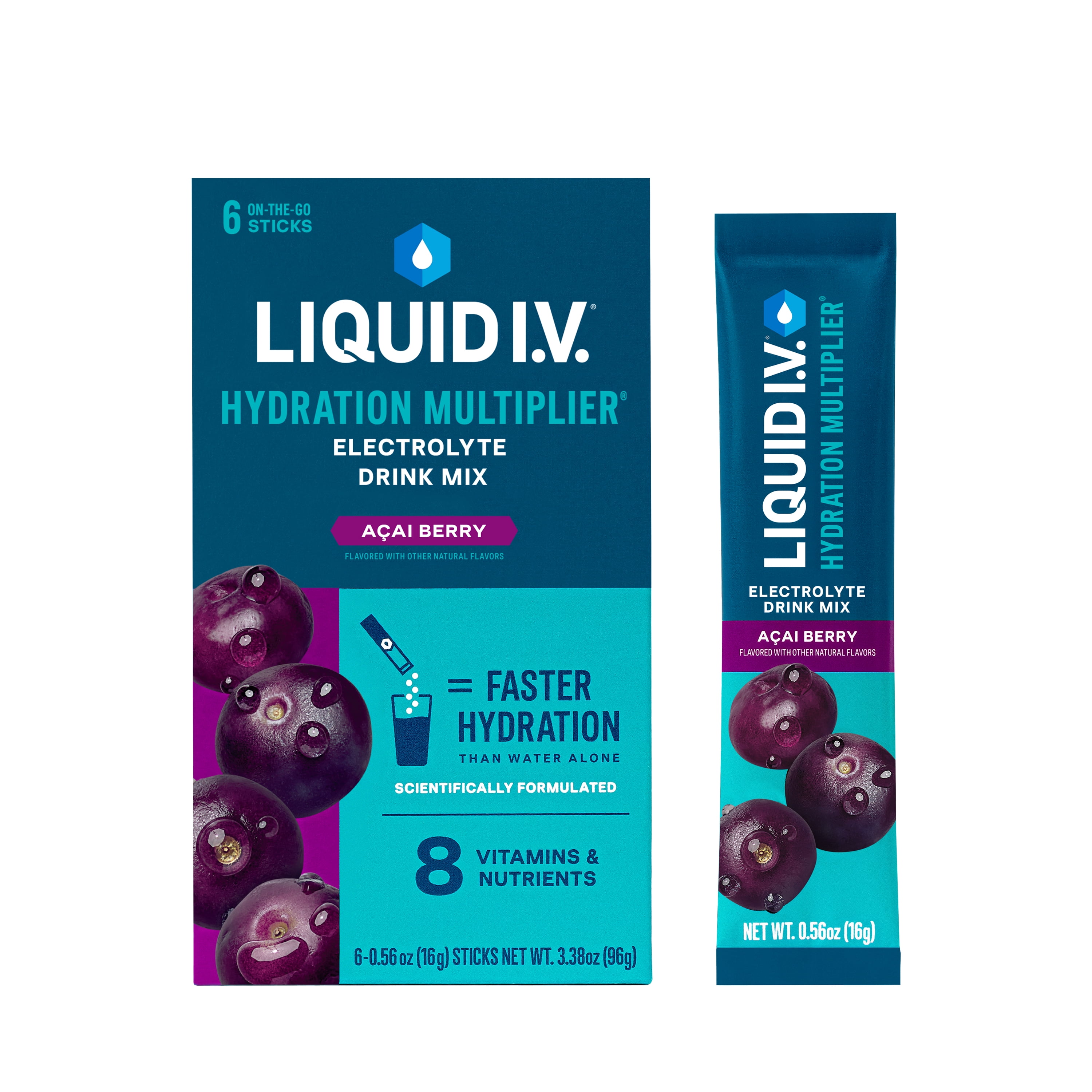 (8 pack) Liquid I.V.® Acai Berry Hydration Multiplier® 6 cCount Packets