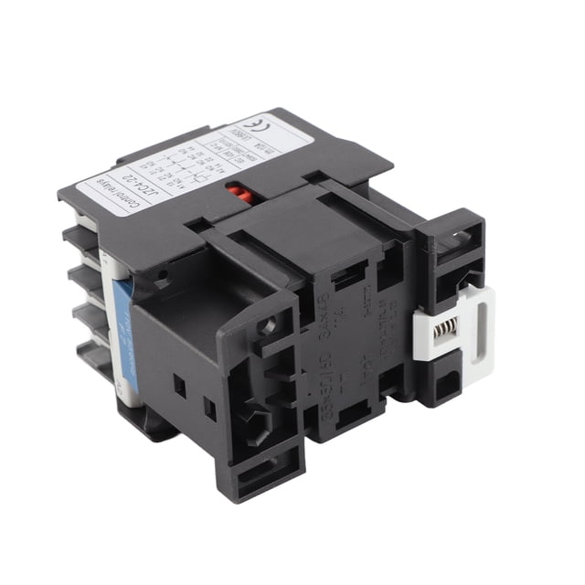 Dual-Pole AC Contactor for Power Distribution, 2NO 2NC Contact Configuration, 110V, DIN Rail Mountable, Flame Retardant Plastic Housing, High Sensitivity & Load Capacity.