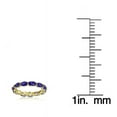 thumbnail image 3 of Blue Sapphire 5x3mm Oval-Cut Stackable Eternity Band Ring 925 Sterling Silver Yellow Gold Plated Gemstone Jewelry For Women Gift, 3 of 5