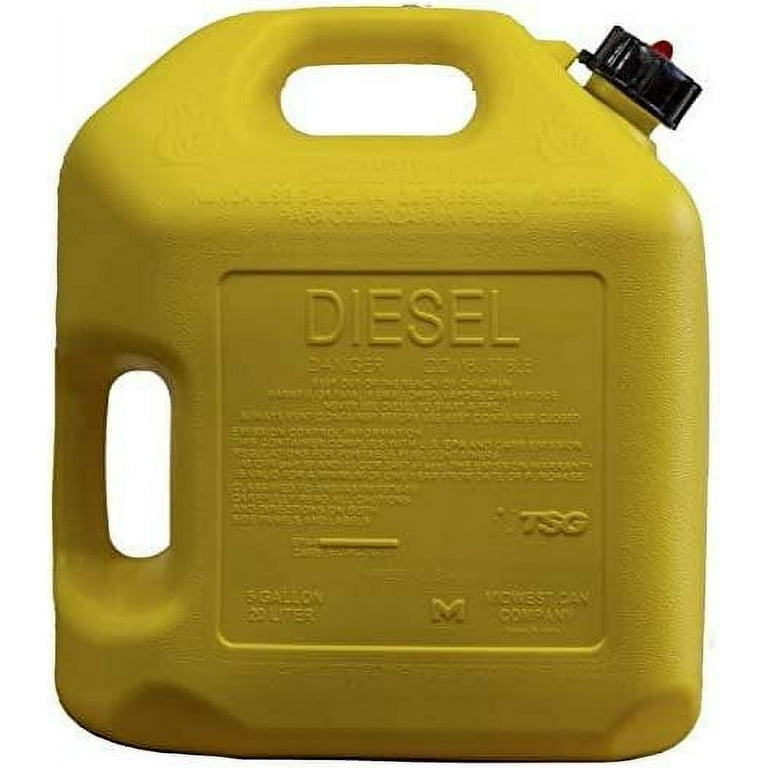Midwest 5 Gallon Diesel Can with Quick-Flow Spout, Auto Shut Off