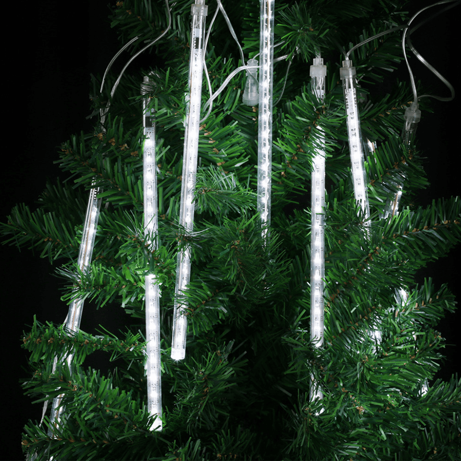 Details about   144LED Waterproof Lights Meteor Shower Rain 8 Tube Tree Outdoor Light Xmas Decor 