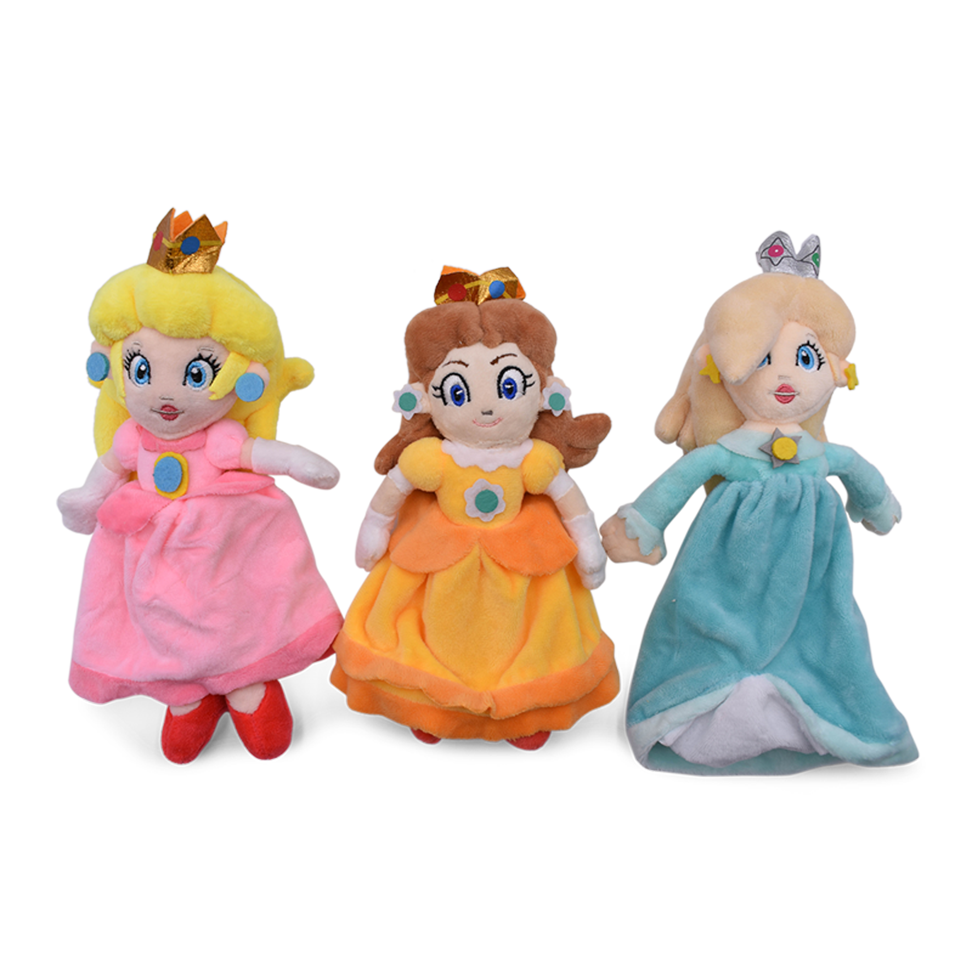 2X Super Mario Bros Princess Peach Daisy Plush Toy Stuffed Animal Pink Yellow 7" 