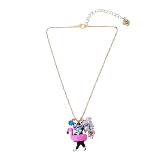 Betsey Johnson Women's Beach Floating Dog Pendant Necklace