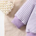 thumbnail image 5 of TOWED22 Toddler Baby Boy Girl Halloween Outfit Letter Ghost Embroidery Stripe Long Sleeve Waffle Sweatshirt and Pants Set,Light Purple,18-24 M, 5 of 9