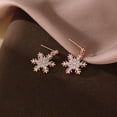 thumbnail image 4 of Solid 925 Sterling Silver Sparkling CZ Snowflake Studs Earrings for Women Teens Snowflake Earrings Studs, 4 of 12