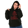 thumbnail image 3 of Keep Calm Carry A Camera Photographer Unisex Plus Fleece Graphic Hoodie Brisco Brands 3X, 3 of 5