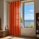 thumbnail image 2 of Nvzi Cortinas para sala de estar - Naranja, 260*140cm 1 pieza, con ojales perforados, cortinas largas, cortinas opacas de algodón y poliéster, colección de cenefas con aislamiento térmico., 2 of 5