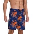 thumbnail image 2 of Naloa Octopus Men's Short Pajama Pants, Lounge Comfort Shorts with Elasticized Waistband and Side Pockets - X-Large, 2 of 9