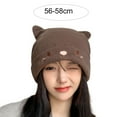 thumbnail image 4 of iHPH7 Cat Ear Beanie Knit Cap Winter Beanie Skull Hat Winter Caps for Men Skull Cap Women Winter Hats for Women Cold Weather Khaki One Size, 4 of 4
