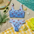 thumbnail image 6 of CCRFTGI Swimsuits for Child Girls Size 6-7 Two Piece Sets Swim Vacation Bathing Suits Beach Holiday Fruit Print Girls Bikini Cute Summer Girls Fashion Swimsuits Swimwear Blue 1-2 Years, 6 of 9