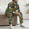 thumbnail image 7 of Salouo Balls Print Button-Front Long Sleeve Pajama Set for Men, Soft 2Pjs Men's Long Sleeve Sleepwear-X-Large, 7 of 7