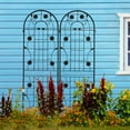 thumbnail image 2 of Auto Beyond 2 Pack Metal Garden Trellis 71" x 19.7" Rustproof Trellis for Climbing Plants Outdoor Flower Support Black, 2 of 5