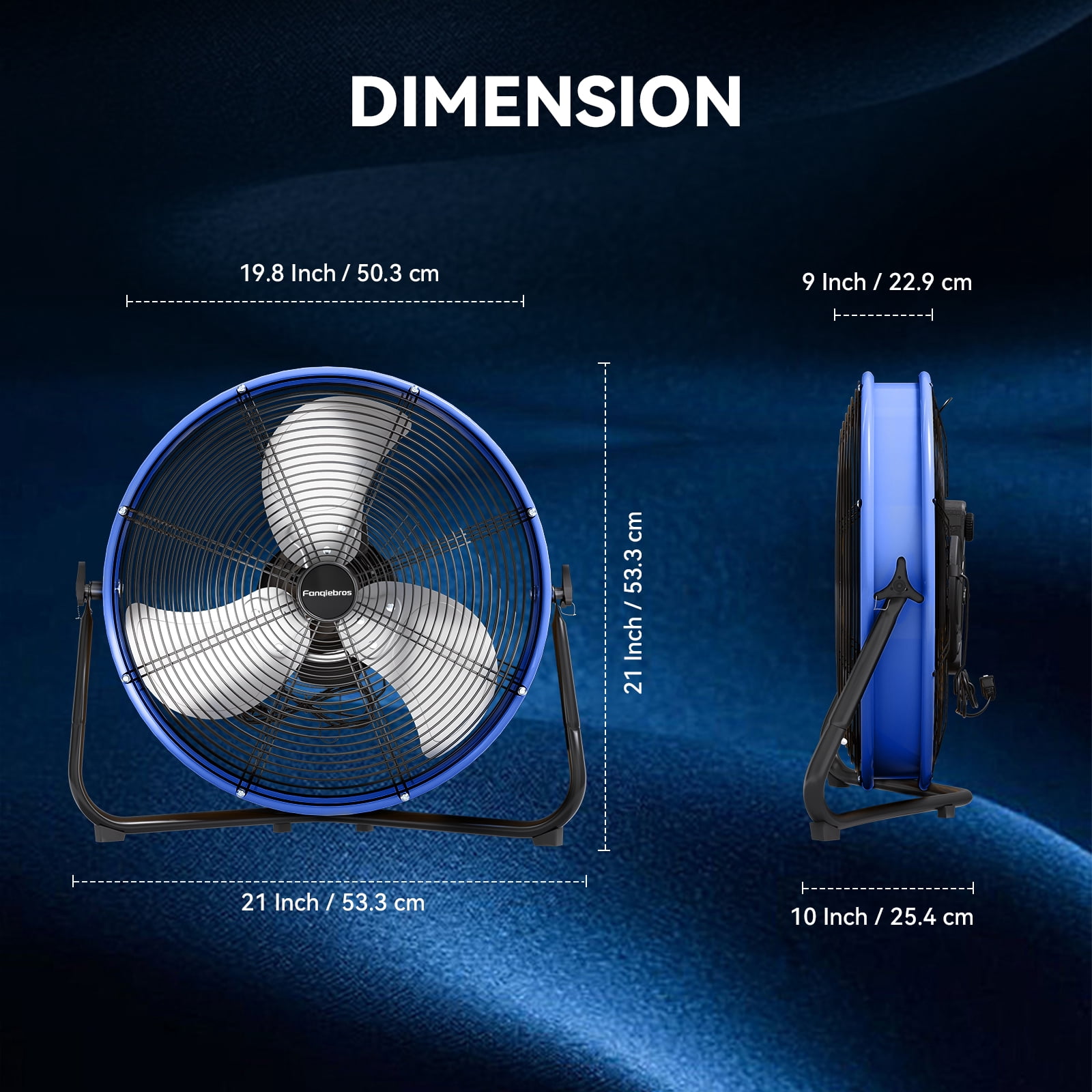 20" High Velocity Metal Floor Drum Fan,4500 CFM Heavy Duty Industrial Shop Fan, 3 Speed, 360 Degree Tilt, Wall Mounted & Floor Design for Warehouse, Commercial, Barn, Garage - UL Safety Listed