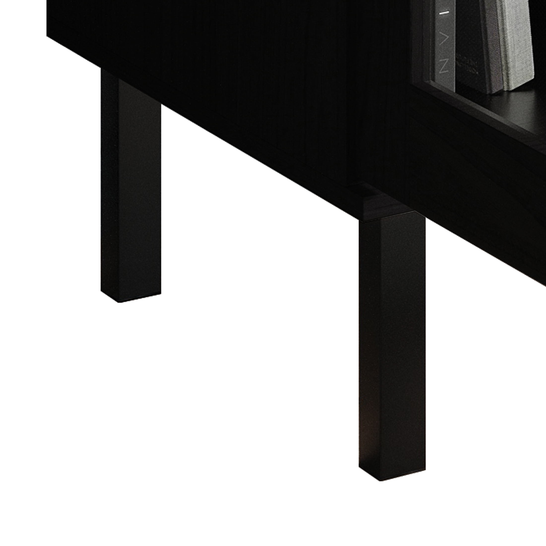 Castle Place Modern Farmhouse TV Stand Console for TVs up to 65", Black