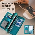thumbnail image 4 of ELEHOLD Flip Wallet Case for Samsung Galaxy S24 Plus with Large Capacity 13 Card Slots Zipper Pocket Kickstand Magnetic Detachable Leather Case Crossbody Shoulder Strap Shockproof S24+ Cover,Blue, 4 of 8