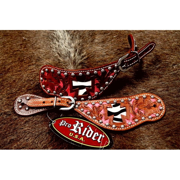 Horse Western Riding Cowboy Boots Leather Spur Straps Tack 7427
