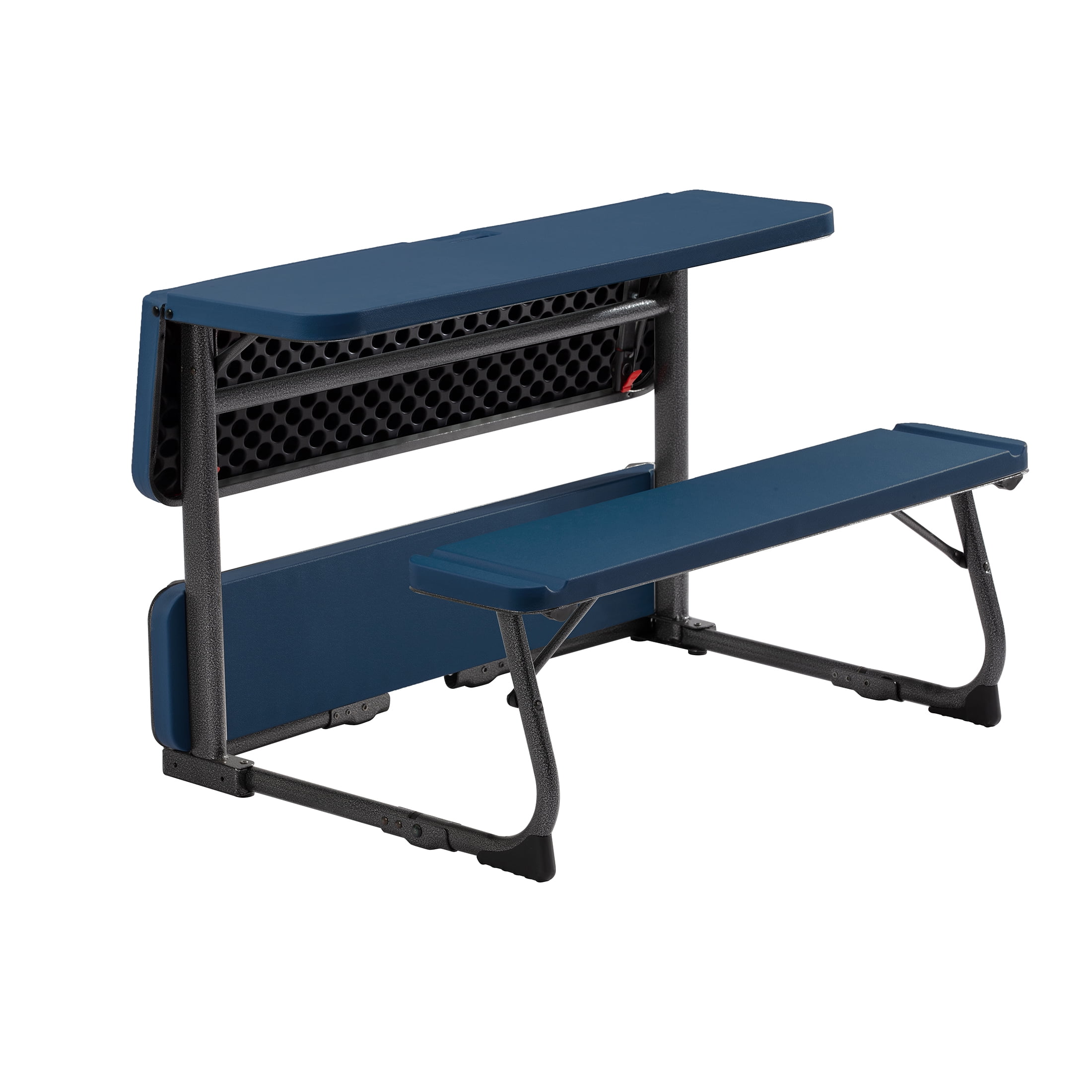 Your Zone Kids Activity Table & Bench Set – Folding Play Table for Crafts, Homework, Homeschool & Playrooms, Ages 3–8, Navy