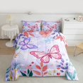 thumbnail image 2 of Homewish Kawaii Butterfly Lover Bedding Comforter Set for Kids, Rustic Leaf Plant Twin Comforter Sets, Cute Cartoon Animal Reversible Bedding Set, Breathable Home Decor, 2-Piece, 2 of 8