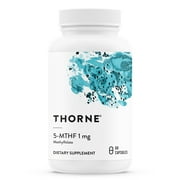 Thorne 5-MTHF 1mg, Methylfolate (Active B9 Folate) Supplement, Supports Cardiovascular Health, Fetal Development, Nerve Health, Methylation, and Homocysteine Levels, 60 Capsules
