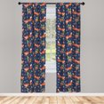 thumbnail image 4 of Ambesonne Fox Window Curtains, Animal and Strawberries, Each 28" W x 95" L, Dark Lavender Multicolor, 4 of 4