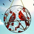thumbnail image 2 of 2 pc Cardinal Lovebirds Window Hanging Ornaments Winter Suncatcher Home Window Decoration Red 150x3mm, 2 of 5