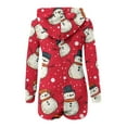thumbnail image 6 of Cavosen Christmas Wide Leg Jumpsuits for Women Fleece Zip Up Long Sleeve Cute Hooded Loungewear with Ears Snowman Thicken Onesie Warm Unisex Trendy Sleepwear, 6 of 7
