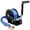 Black + Steel, variant on Portable Manual Hand Crank Winch 1600LBS Pull Capacity 26FT Blue Strap Black Shell 411 Gear Ratio Two Way Ratchet