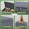 thumbnail image 2 of Patiowell 82 Gallon Deck Box Outdoor Storage Resin Wood Look Storage Box with Lockable lid for Patio Furniture, Gray, 2 of 7