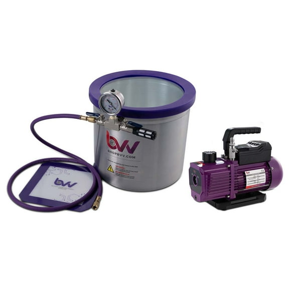 Glass Vac BVV 3 Gallon Aluminum Vacuum Chamber and Pump Kit