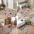 thumbnail image 5 of Area Rugs 4'x6'. Watercolor Floral Carpet Runner Indoor Outdoor Rugs Home Decor Aesthetic, Spring Red Poppy Flower Botanical Beige Non Slip Mats Washable Accent Rug for Living Room Bedroom, 5 of 8