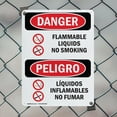 thumbnail image 5 of (2 Pack) Flammable Liquids No Smoking Bilingual OSHA Danger Sign 10 Inch X 14 Inch Plastic Sign, Weather Resistant, UV Protected for Workplace, Business, and Construction Site, Made in, 5 of 8