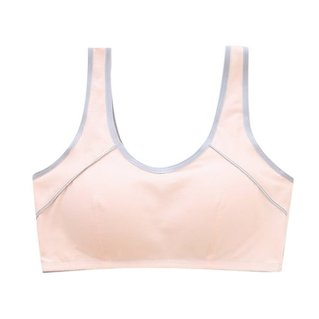 Kureaily Kids Toddler Girls  Sports Bra Cotton Bustier Wide Straps Training Bra Strap Top With Removable Pads For Children Teenagers Teenage Girl Underwear Simple Pack 90